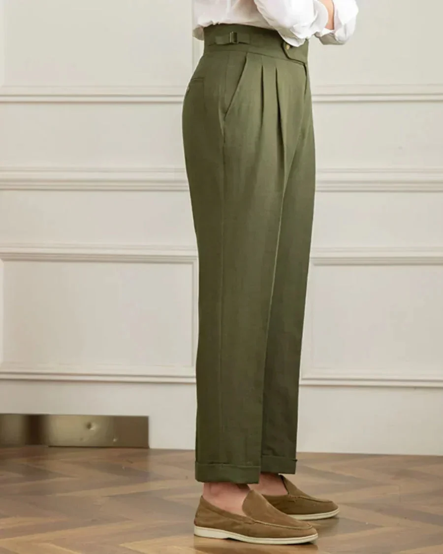 Marie-Paule | Tailored Pleated Linen Trousers