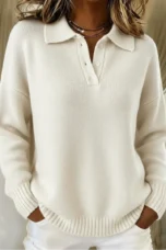 Stella | Polo Collar Knit Sweater
