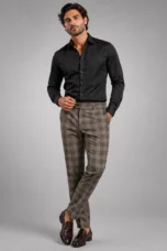 Chantal | Fine Check Slim Trousers