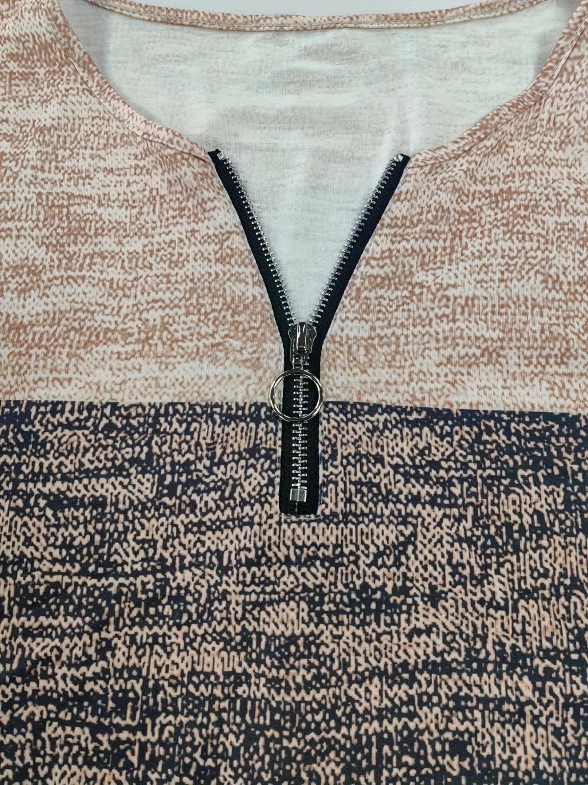 Norine | Striped Zip Neck Knit Top