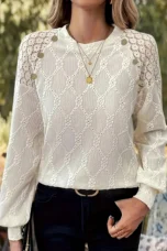 Melvina | Jacquard Lace Panel Top