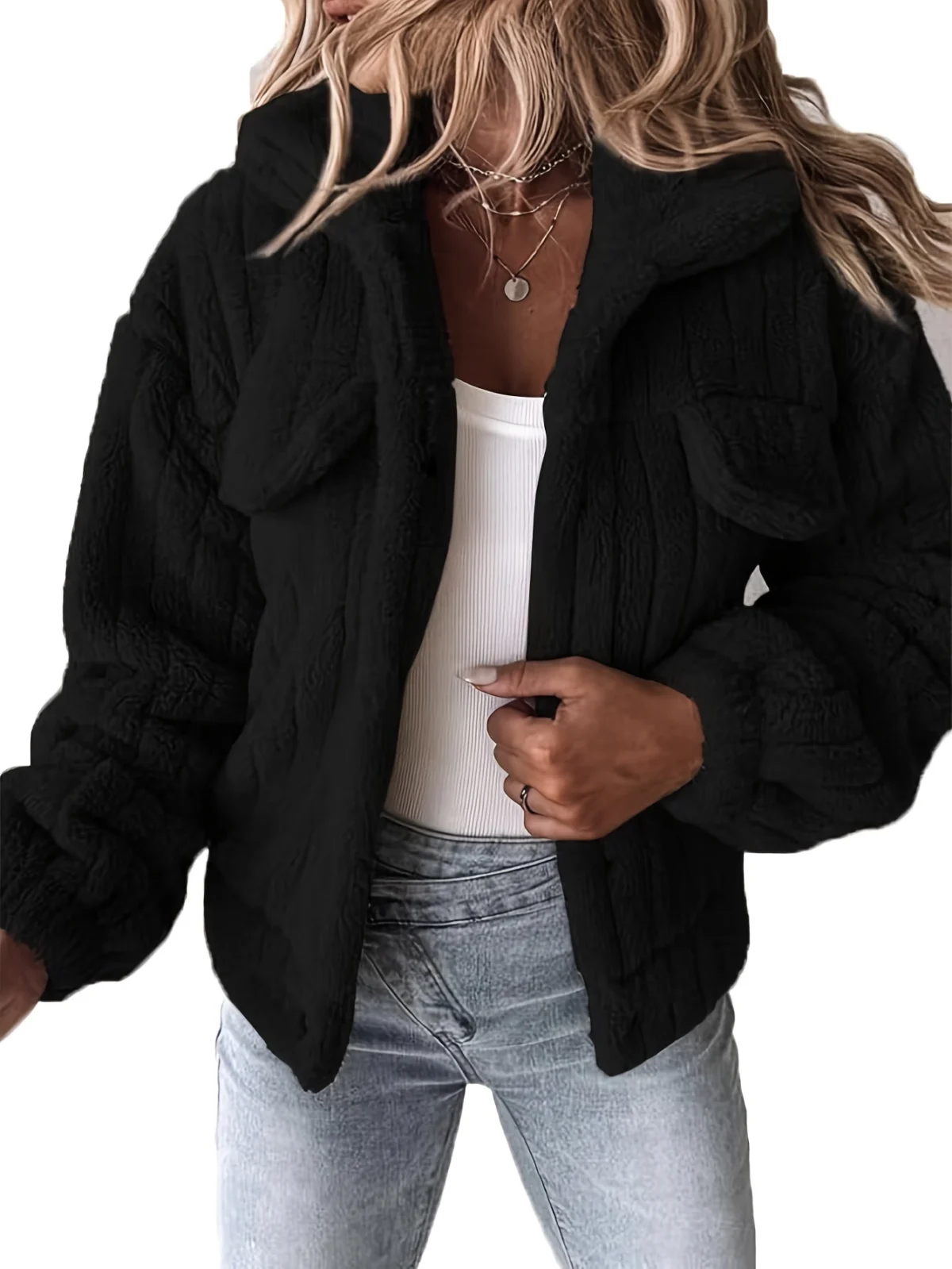 Henriette | Teddy Jacket, Fold-Over Collar