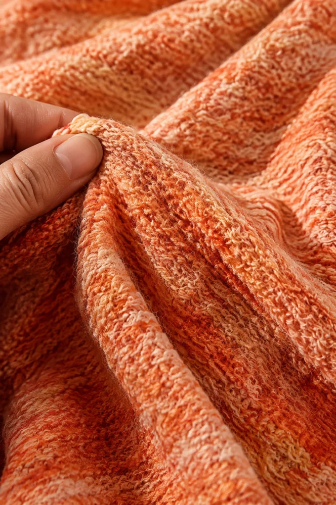 Multicolor Wafeltrui voor Dames, Herfst, Top met Lange Mouwen fabric texture close-up