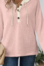 Octavia | Hooded Button-Neck Sweatshirt