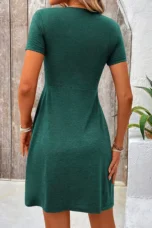 Virginie | Twist Front V-Neck Dress