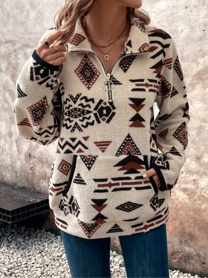 Bernadine | Textured Knit Zip Hoodie