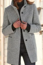 Léontine | Wool Funnel Neck Overcoat
