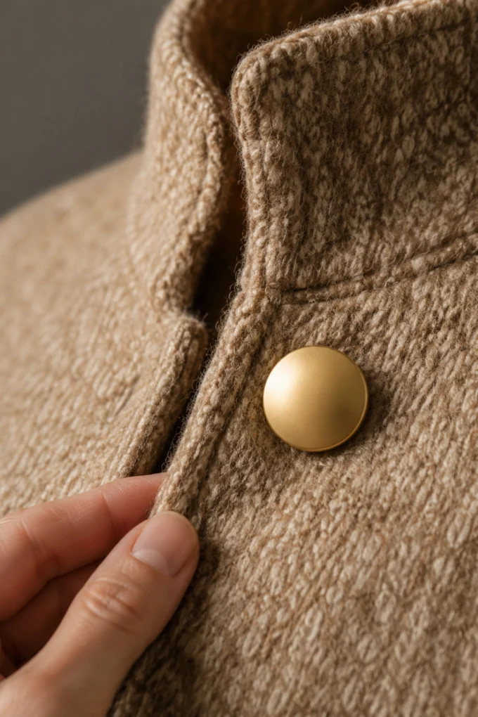 Adeline | Tailored Wool-Blend Jacket fabric detail close-up