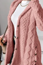 Gaétane | Knitted Argyle Hooded Cardigan