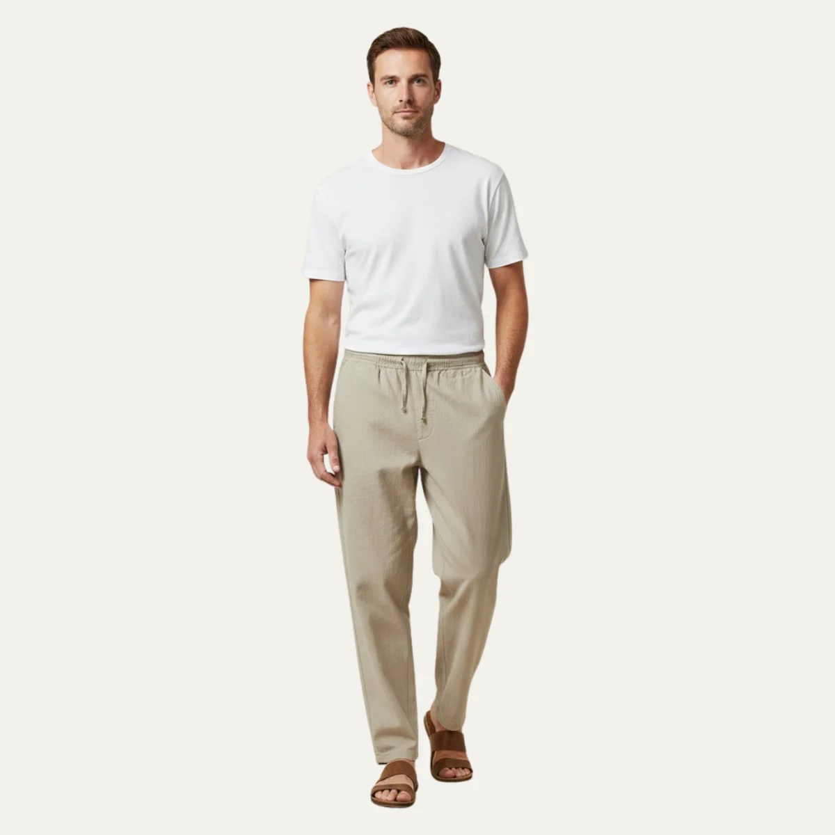 Germain | Cotton Linen Drawstring Trousers