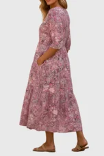 Anastasia | Deep Pocket Draped Midi Dress