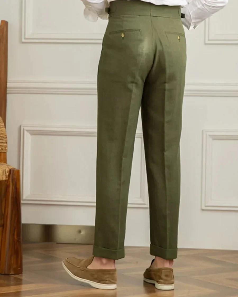 Marie-Paule | Tailored Pleated Linen Trousers