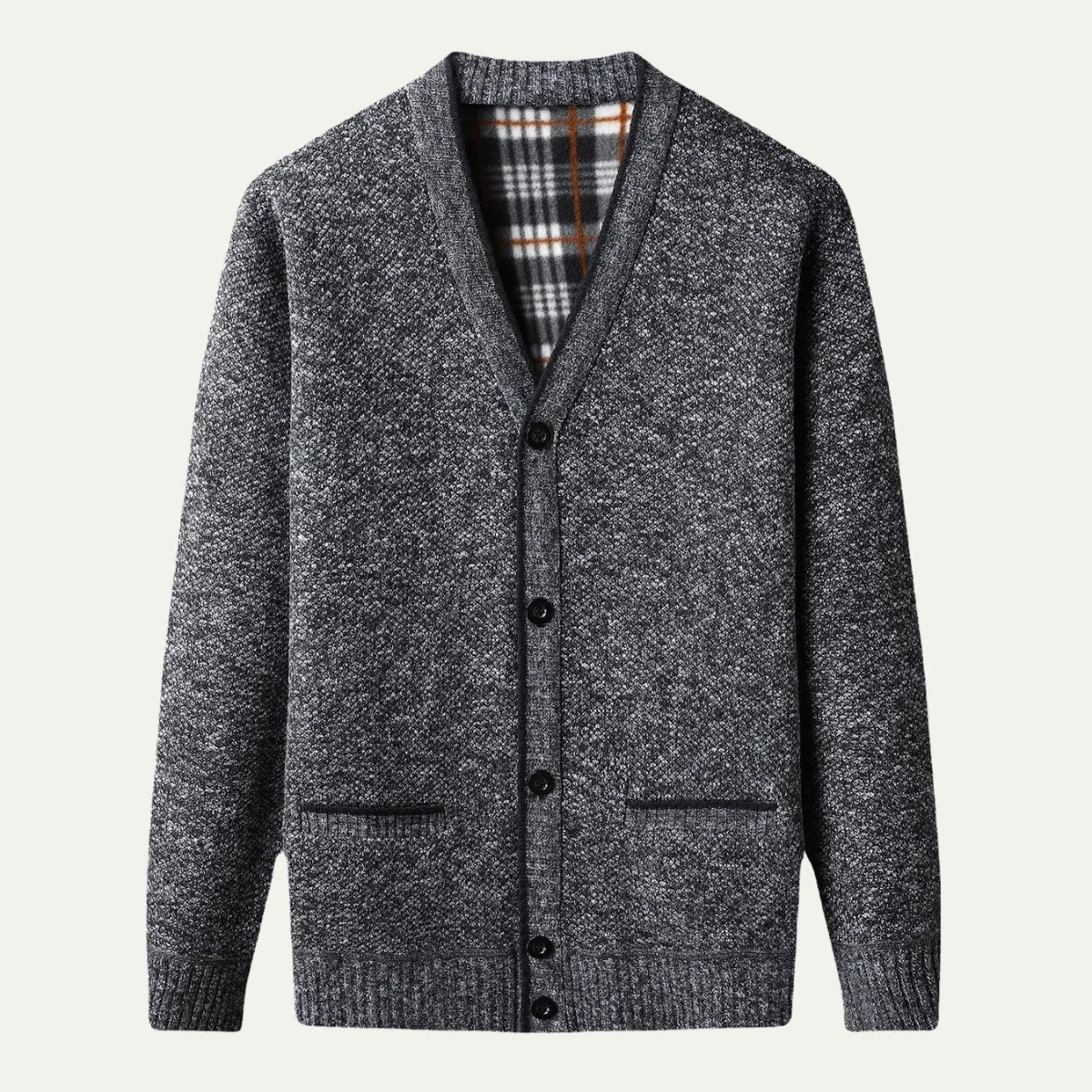 Alfred | Fleece Lined V Neck Cardigan