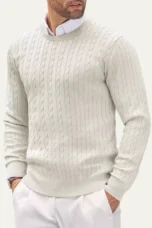 Mathias | Cable Knit Crew Neck Sweater