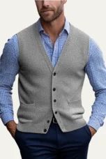 Esdras | Button Front Wool Knit Vest