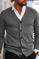 Vital | Cotton Blend V Neck Cardigan