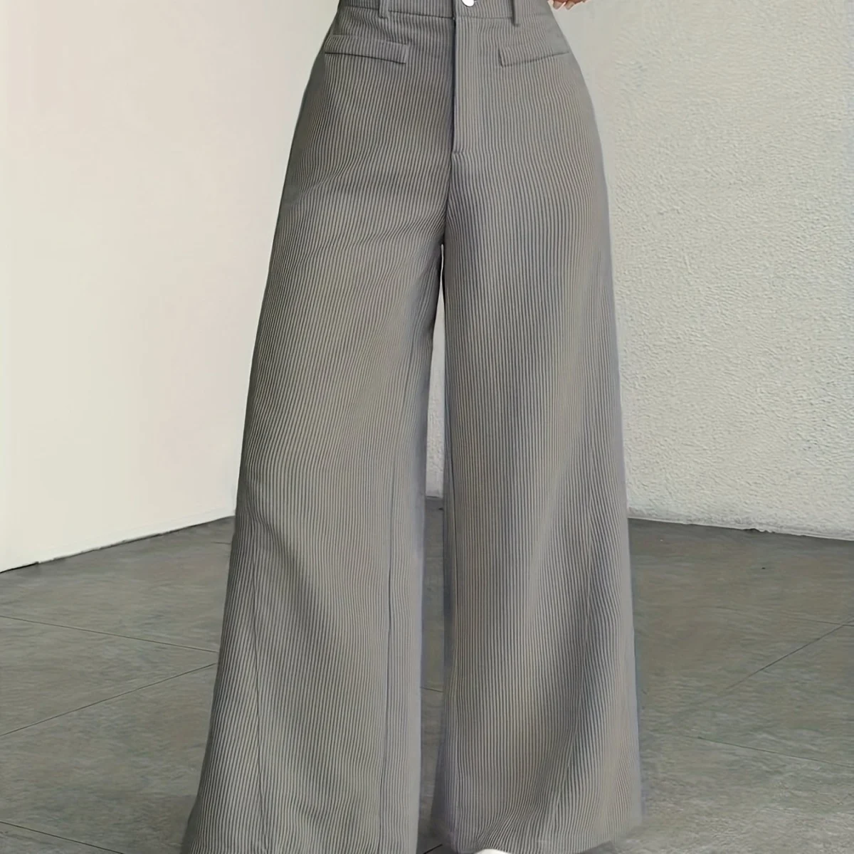 Guylaine | High Waist Corduroy Wide Leg Pants