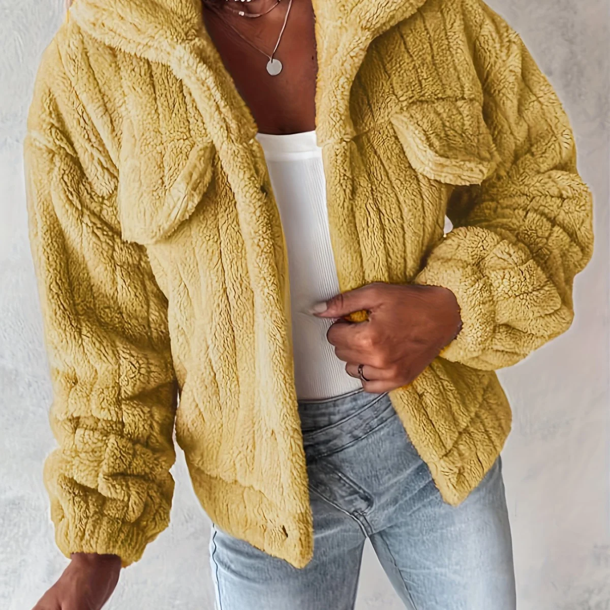 Henriette | Teddy Jacket, Fold-Over Collar