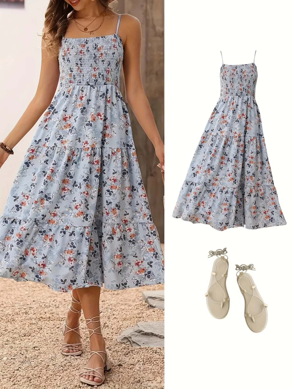 Pearl | Sleeveless Floral Midi Dress