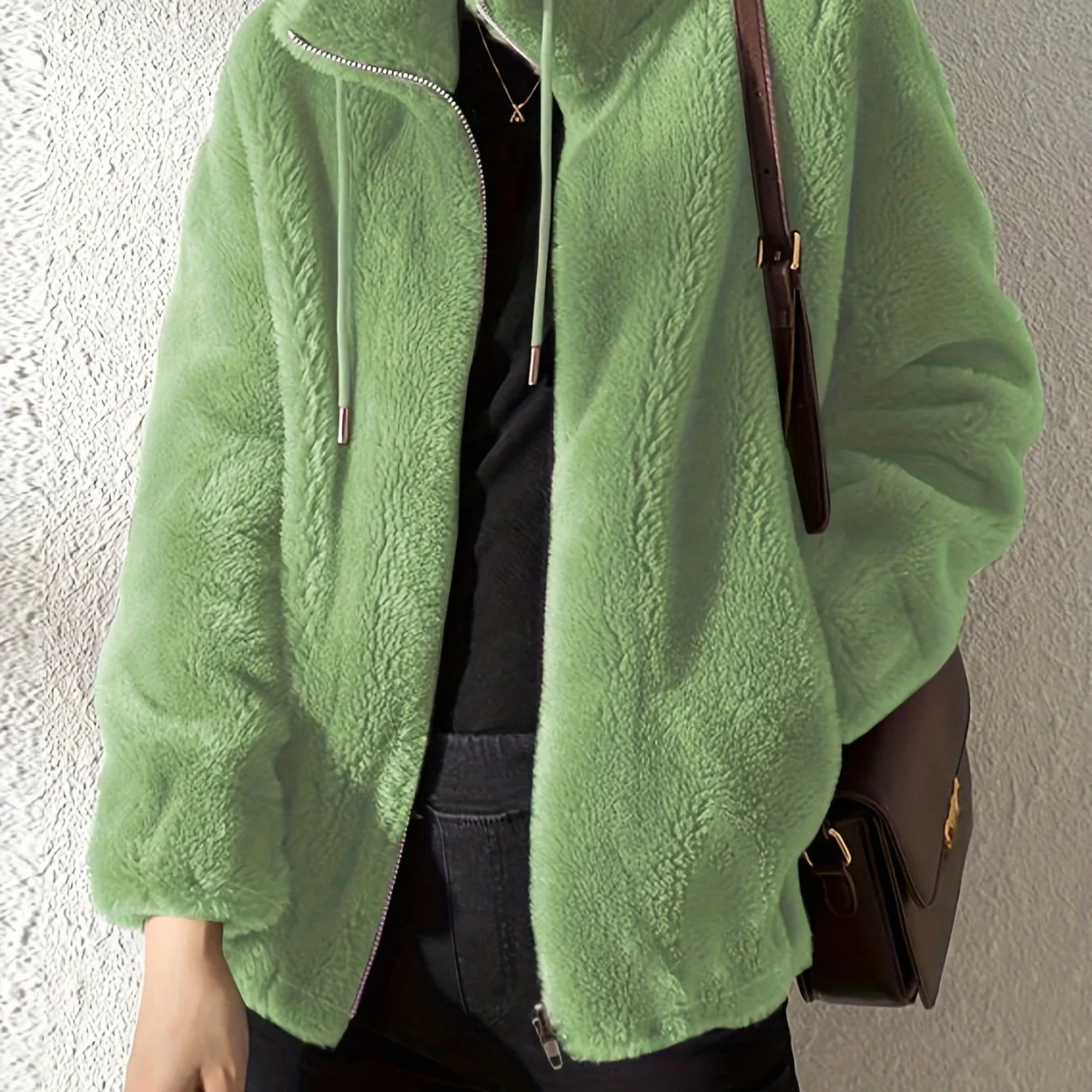Marlene | Plush Coat, Stand Collar