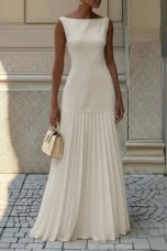 Brigitte | Pleated Gauze Maxi Dress