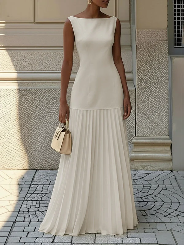 Brigitte | Pleated Gauze Maxi Dress