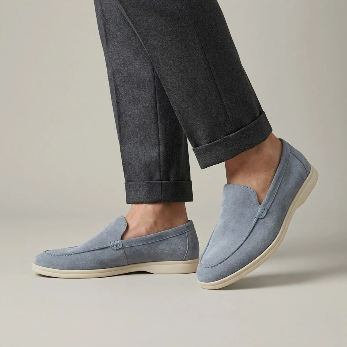 Quirin | Narrow Cut Lined Suede Loafers