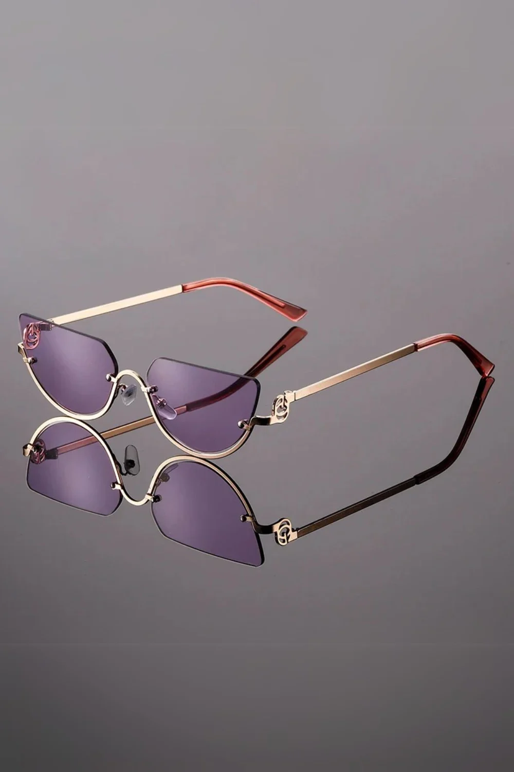 Rimless Gradient Sunglasses, UV400