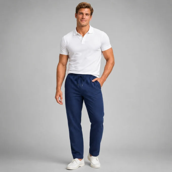 Gilberte | Cotton-Hemp Straight Trousers