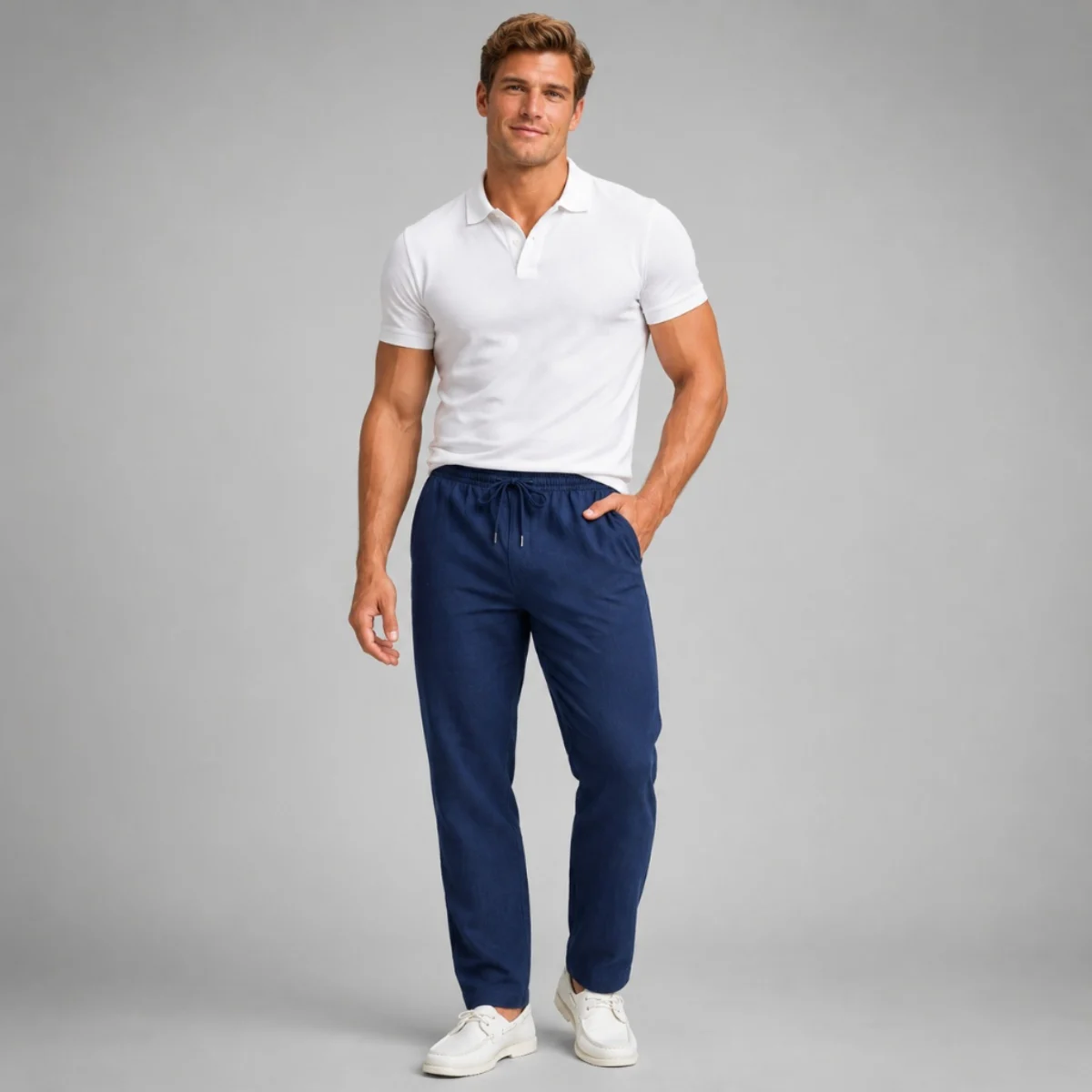 Gilberte | Cotton-Hemp Straight Trousers