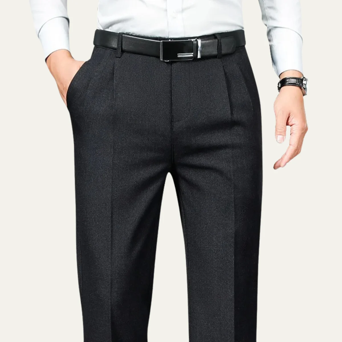Geneviève | Wool-Blend Pleated Trousers