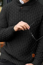 Onil | Buttoned Collar Textured Knit