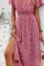 Ozéline | Flutter Sleeve Split Maxi Dress