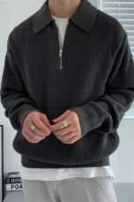 Maurille | Full Rib Half Zip Sweater