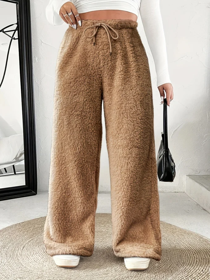 Rosanie | Reversible Plush Palazzo Trousers