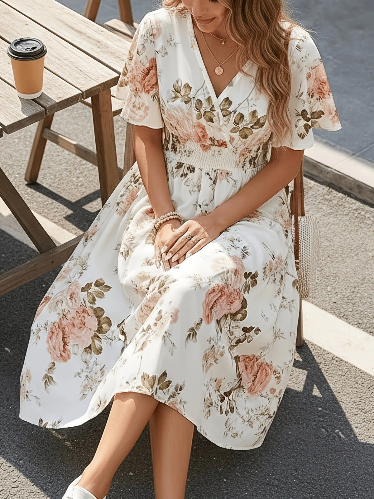 Blanchette | Printed Wrap Midi Dress