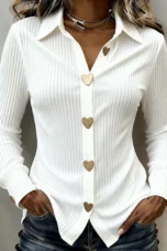 Rosalyn | Cotton Blend Lapel Collar Shirt