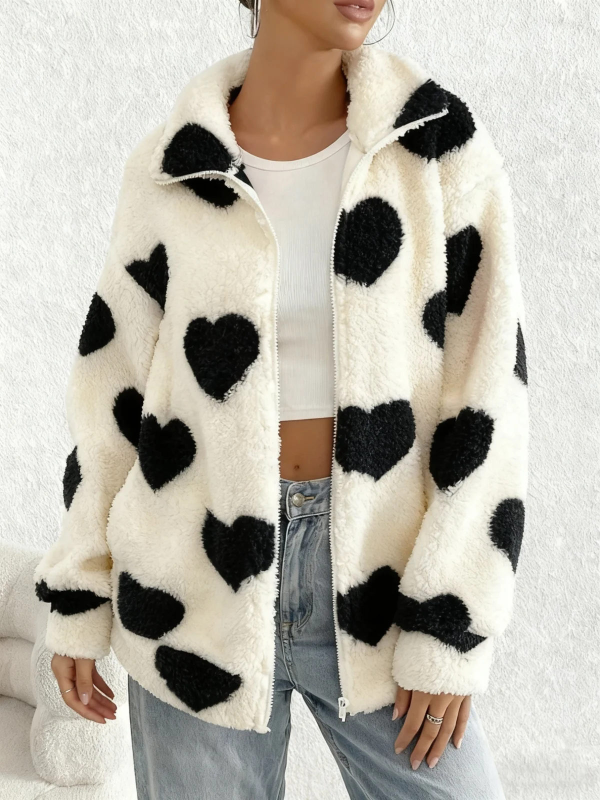 Emilienne | Zip Fleece Jacket, Small Print