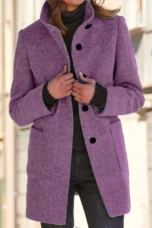 Léontine | Wool Funnel Neck Overcoat