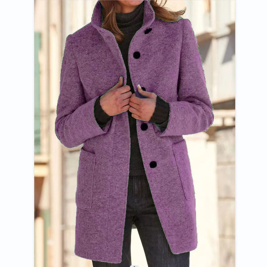 Léontine | Wool Funnel Neck Overcoat