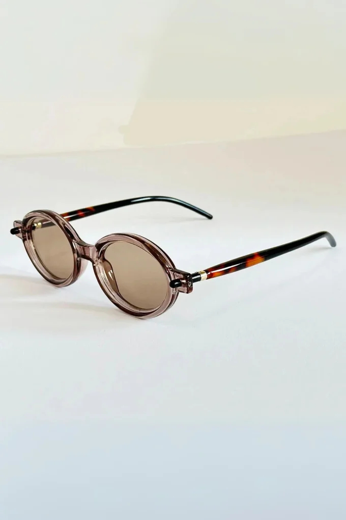 Oval Sunglasses, Brown Tinted Lens