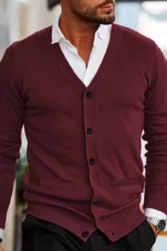 Vital | Cotton Blend V Neck Cardigan