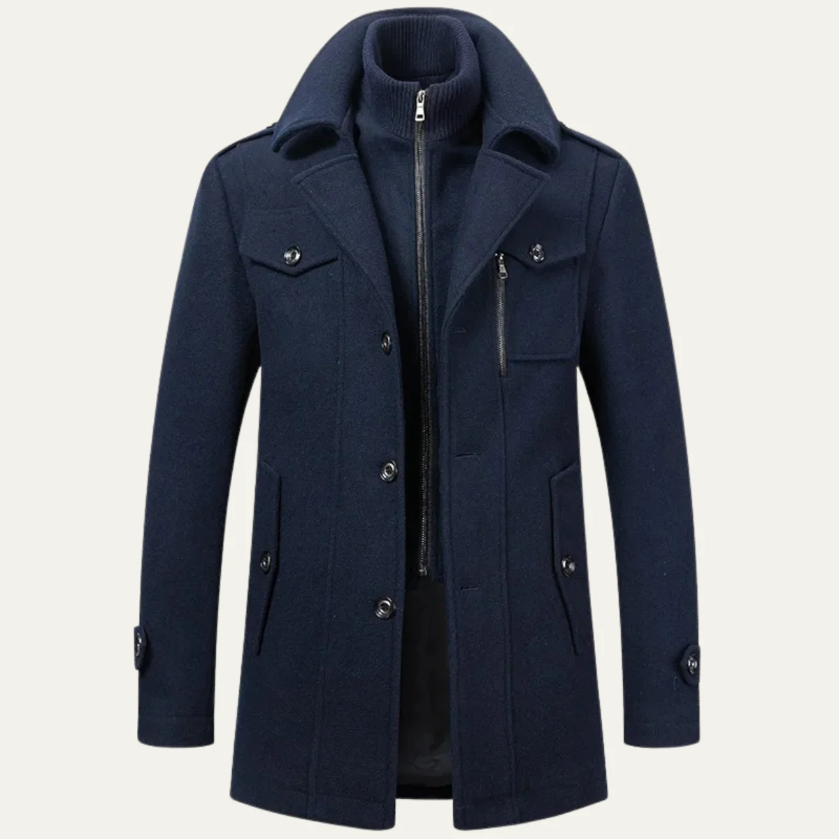 Amedee | Wool Blend Tailored Overcoat