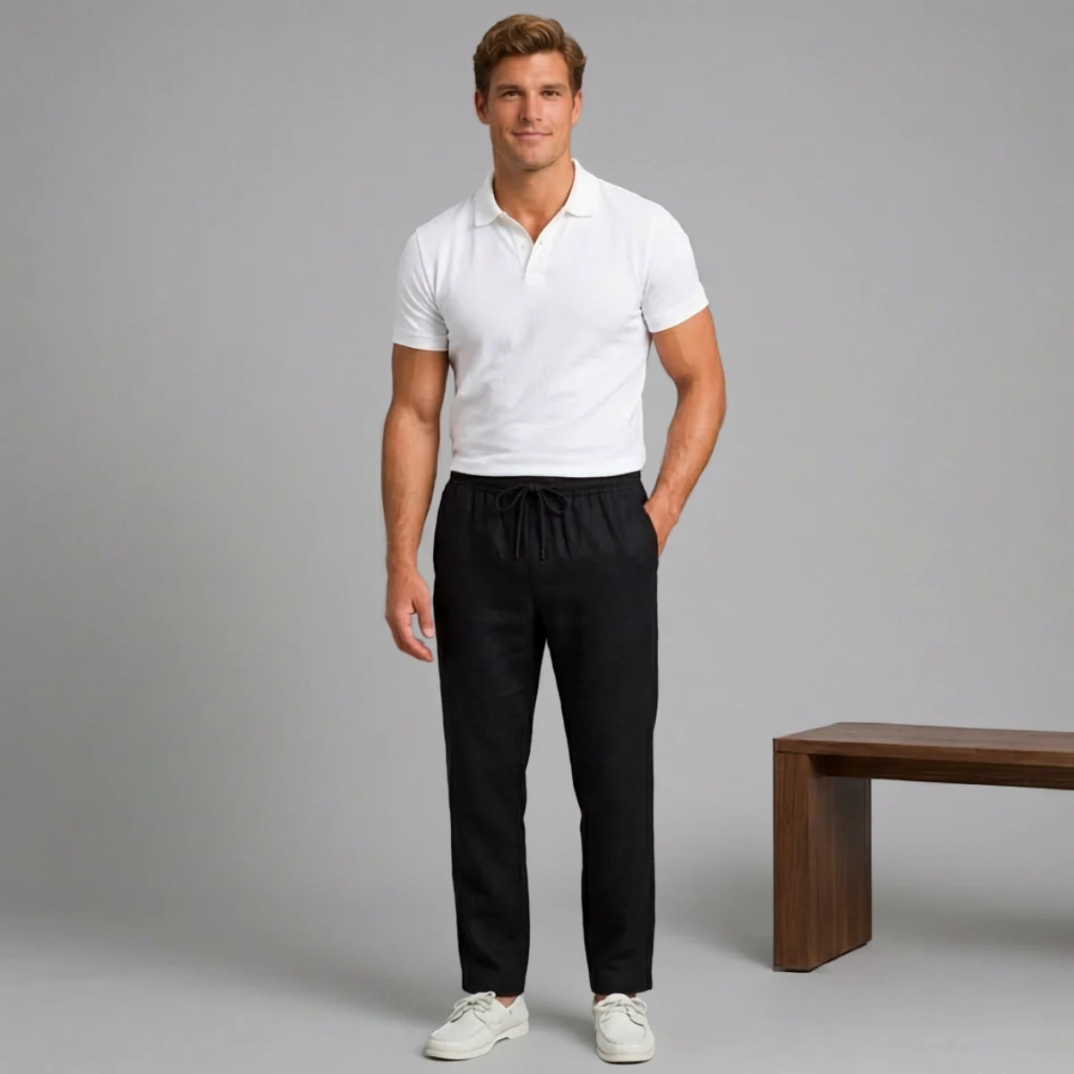 Gilberte | Cotton-Hemp Straight Trousers