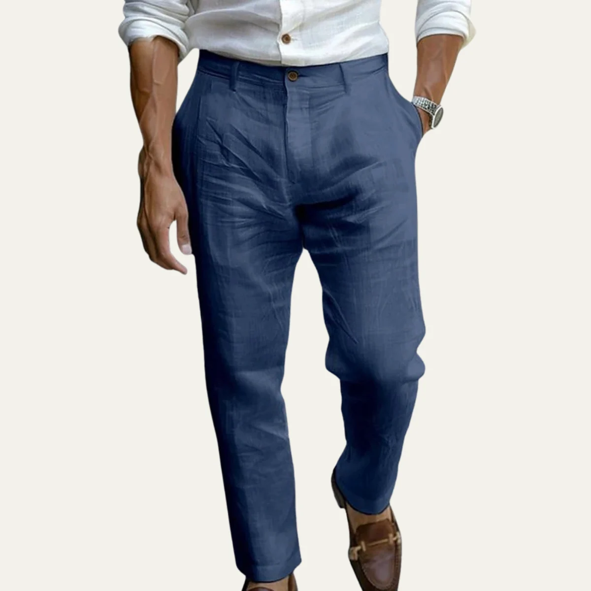 Honoré | Tapered Ankle Linen Trousers