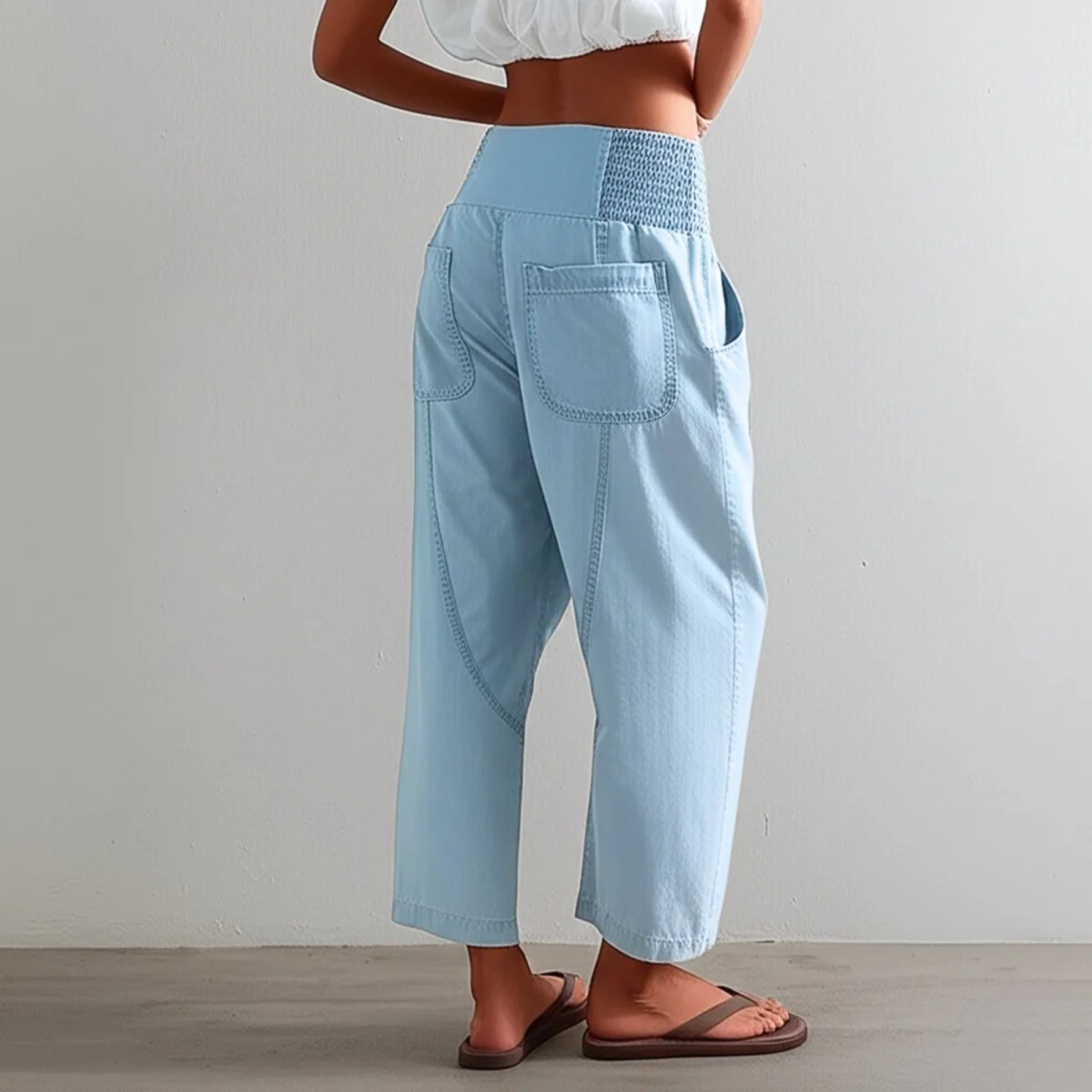 Palmyre | Curved Seam Cotton Linen Pants