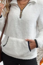 Doris | Half Zip Plush Sweatshirt, Long