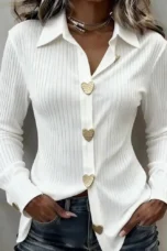 Rosalyn | Cotton Blend Lapel Collar Shirt