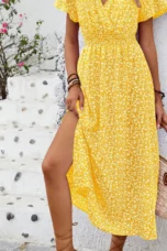 Ozéline | Flutter Sleeve Split Maxi Dress