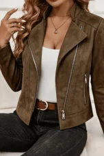Phyllis | Metal Zip Stretch Jacket